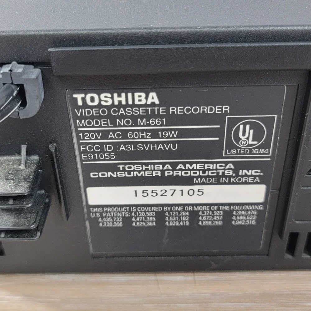 Toshiba M-661 4-Head Hi-Fi Stereo VHS VCR Video Cassette Recorder Black